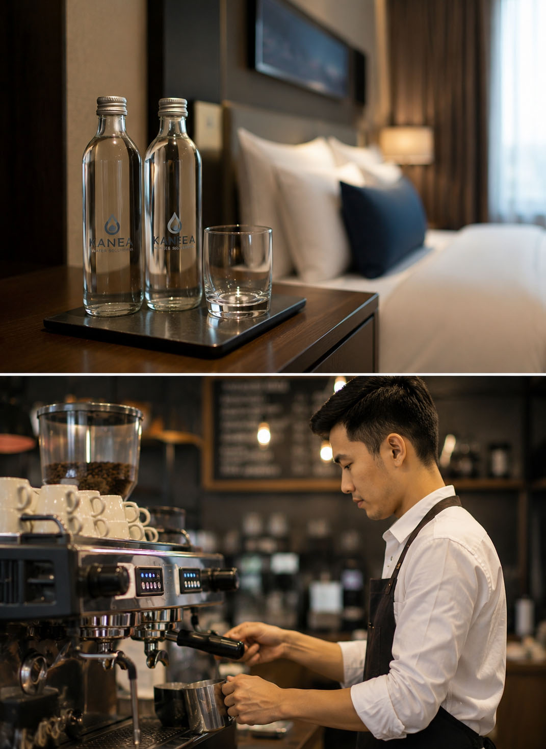 kaneea water in hotel and resto